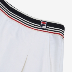 Fila White Line Wrinkle Wide - Naisten Housut - Valkoinen | FI-78171